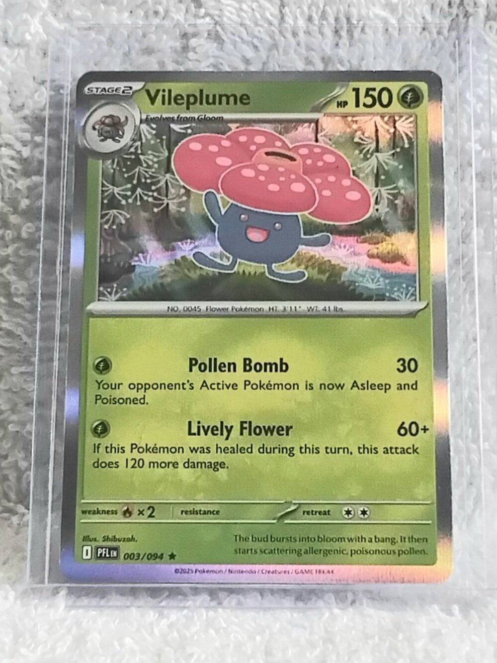Mint 2025 Pokemon Vileplume Rare ☆ Holo Card 003/094!!